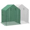 Outsunny 2 Pieces Walk-in Greenhouse Replacement Cover for 01-0472 w/ Roll-up Door and Mesh Windows
