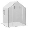 Outsunny 1 Piece Walk-in Greenhouse Replacement Cover for 01-0472 w/ Roll-up Door and Mesh Windows
