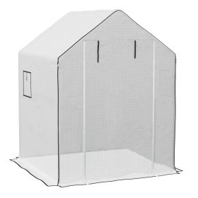 Outsunny 1 Piece Walk-in Greenhouse Replacement Cover for 01-0472 w/ Roll-up Door and Mesh Windows