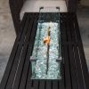 Fire Pit Table Wind Guard, 38.1 x 10.6 x 5.9 Inch Rectangular Glass Wind Guard, Clear Tempered Glass Flame Guard, with Aluminum Alloy Brackets