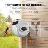 VEVOR Retractable Hose Reel Water Hose Reel 100'x1/2" 180¬∞ Swivel Wall-Mounted,Garden Water Hose Reel with 9-Pattern Nozzle,Automatic Rewind