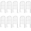 10Pcs Decorative Garden Fence Rustproof Iron Wire Arched Fence Animal Barrier Border 12.59in Width 23.93in Length For Yard Landscape Patio Outdoor Dec