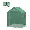 Outsunny 2 Pieces Walk-in Greenhouse Replacement Cover for 01-0472 w/ Roll-up Door and Mesh Windows