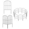 10Pcs Decorative Garden Fence Rustproof Iron Wire Arched Fence Animal Barrier Border 12.59in Width 23.93in Length For Yard Landscape Patio Outdoor Dec