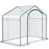 Outsunny 6' x 3' x 5' Portable Walk-in Greenhouse, PVC Cover, Steel Frame Garden Hot House, Zipper Door, Top Vent for Flowers, Vegetables, Saplings