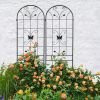 2 Pack Metal Garden Trellis 86.7" x 19.7" Rustproof Trellis for Climbing Plants Outdoor Flower Support Black