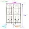2 Pack Metal Garden Trellis 71" x 17.7" Rustproof Trellis for Climbing Plants Outdoor Flower Support Brown