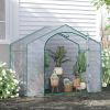 Outsunny 6' x 3' x 5' Portable Walk-in Greenhouse, PVC Cover, Steel Frame Garden Hot House, Zipper Door, Top Vent for Flowers, Vegetables, Saplings