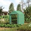 Outsunny 7' x 5' x 6.5' Walk-in Greenhouse, PE Cover, 3-Tier Shelves, Steel Frame Hot house, Roll-Up Zipper Door for Flowers, Vegetables, Saplings