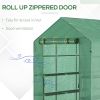 Outsunny 7' x 5' x 6.5' Walk-in Greenhouse, PE Cover, 3-Tier Shelves, Steel Frame Hot house, Roll-Up Zipper Door for Flowers, Vegetables, Saplings