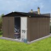 Metal garden sheds 10ft√ó8ft outdoor storage sheds Brown + Black