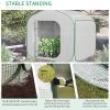 Outsunny 7' x 7' x 6' Portable Walk-in Greenhouse, Pop-up Setup, Outdoor Garden Hot House, Hobby Greenhouse Tent with Zipper Door for Growing Flowers