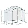 Outsunny 6' x 3' x 5' Portable Walk-in Greenhouse, PVC Cover, Steel Frame Garden Hot House, Zipper Door, Top Vent for Flowers, Vegetables, Saplings