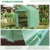 Outsunny 7' x 5' x 6.5' Walk-in Greenhouse, PE Cover, 3-Tier Shelves, Steel Frame Hot house, Roll-Up Zipper Door for Flowers, Vegetables, Saplings