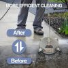 13" Pressure Washer Surface Cleaner with 4 Wheels, Stainless Steel Power Washer Accessory for Driveways Sidewalks Patios Cleaning
