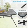 49 Inch Patio Rectangle Dining Table with Umbrella Hole